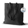 Baumwolltasche Dekaturierte Schwarz 380x420 mm 220 g Griff: 70 cm