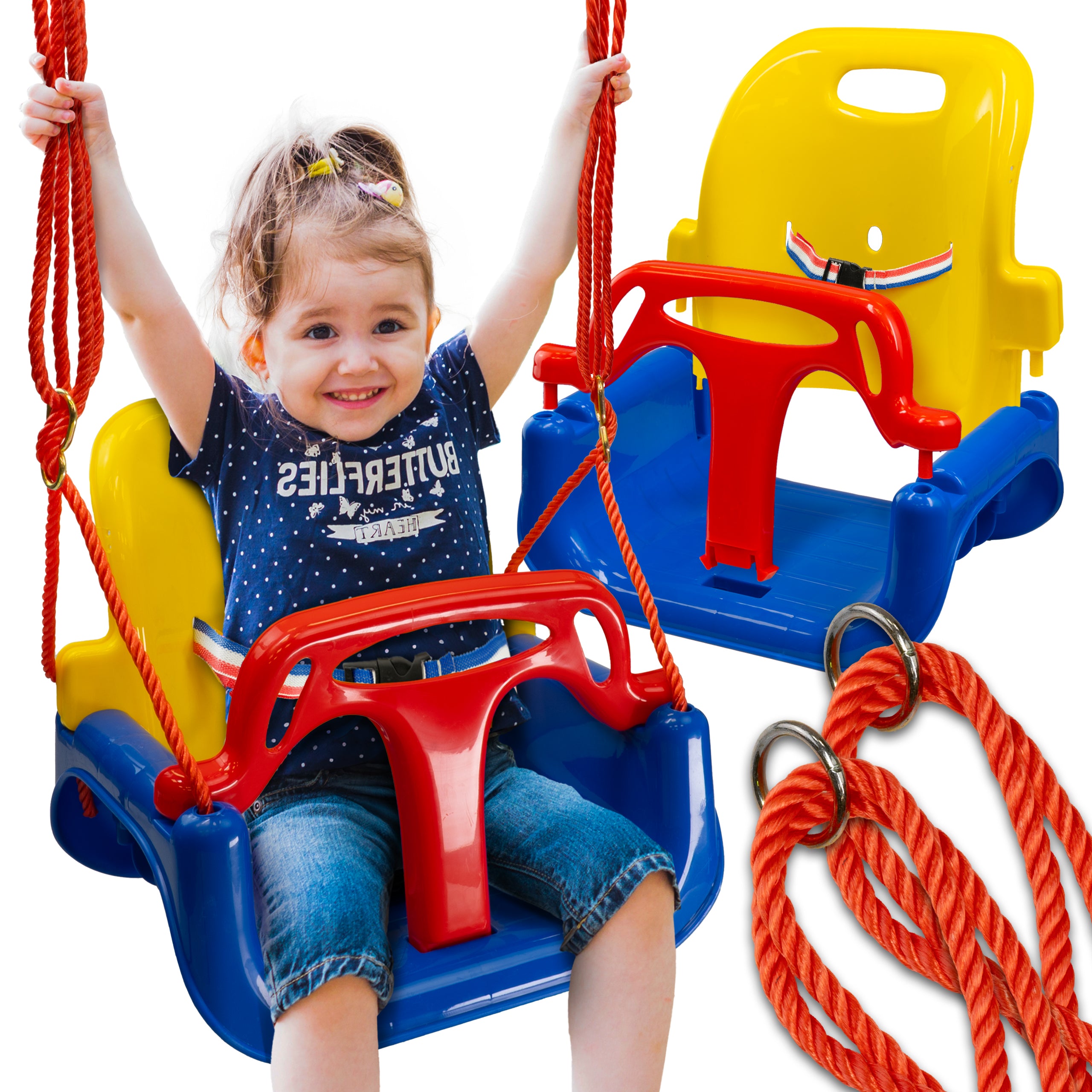 Kunststoff-Kinderschaukel 3in1 COLOUR