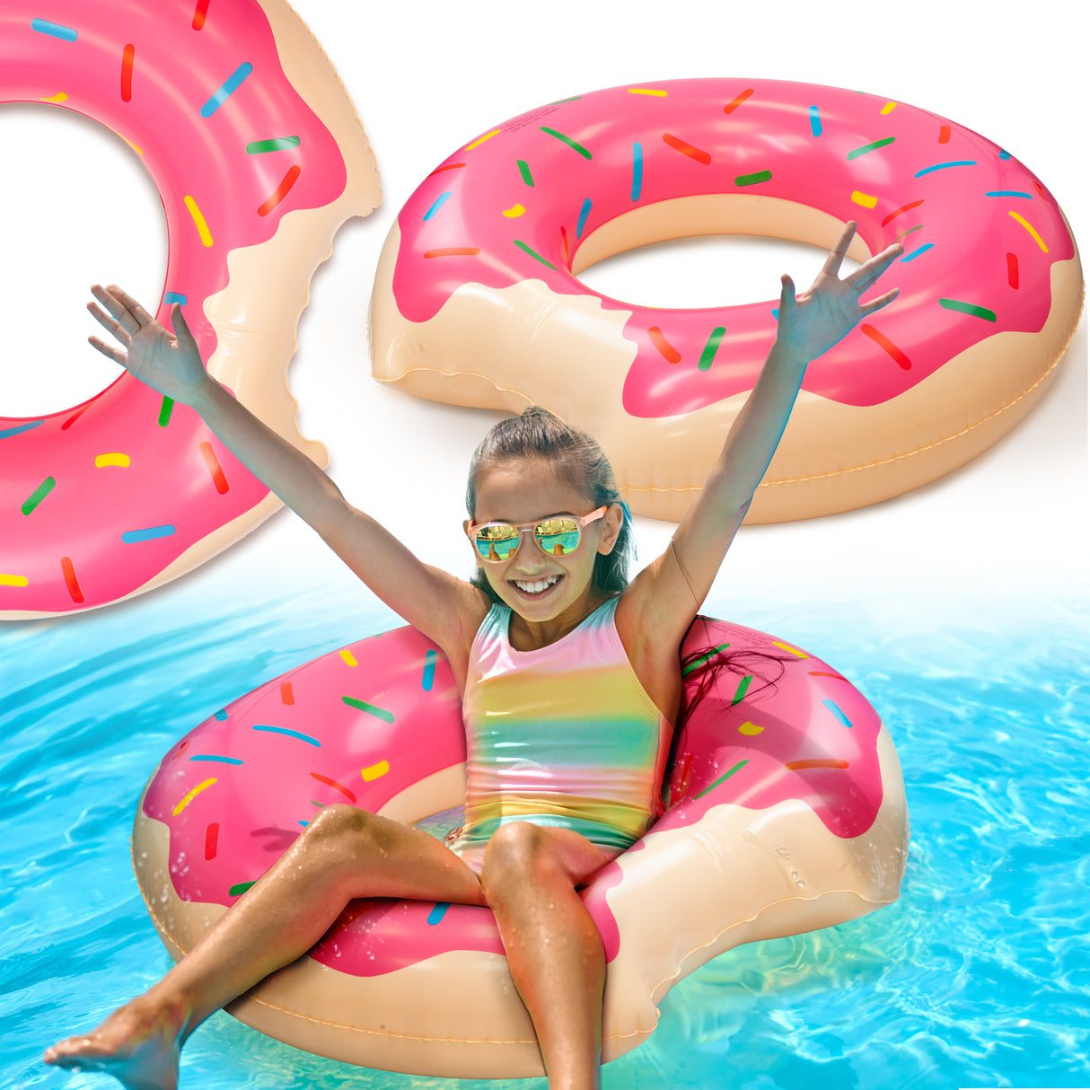 Rosa Donut-förmiger Schwimmring