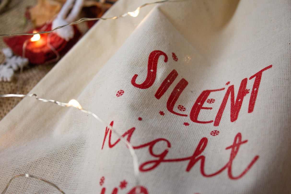 Weihnachts-Baumwolltasche 250x300mm Ecru