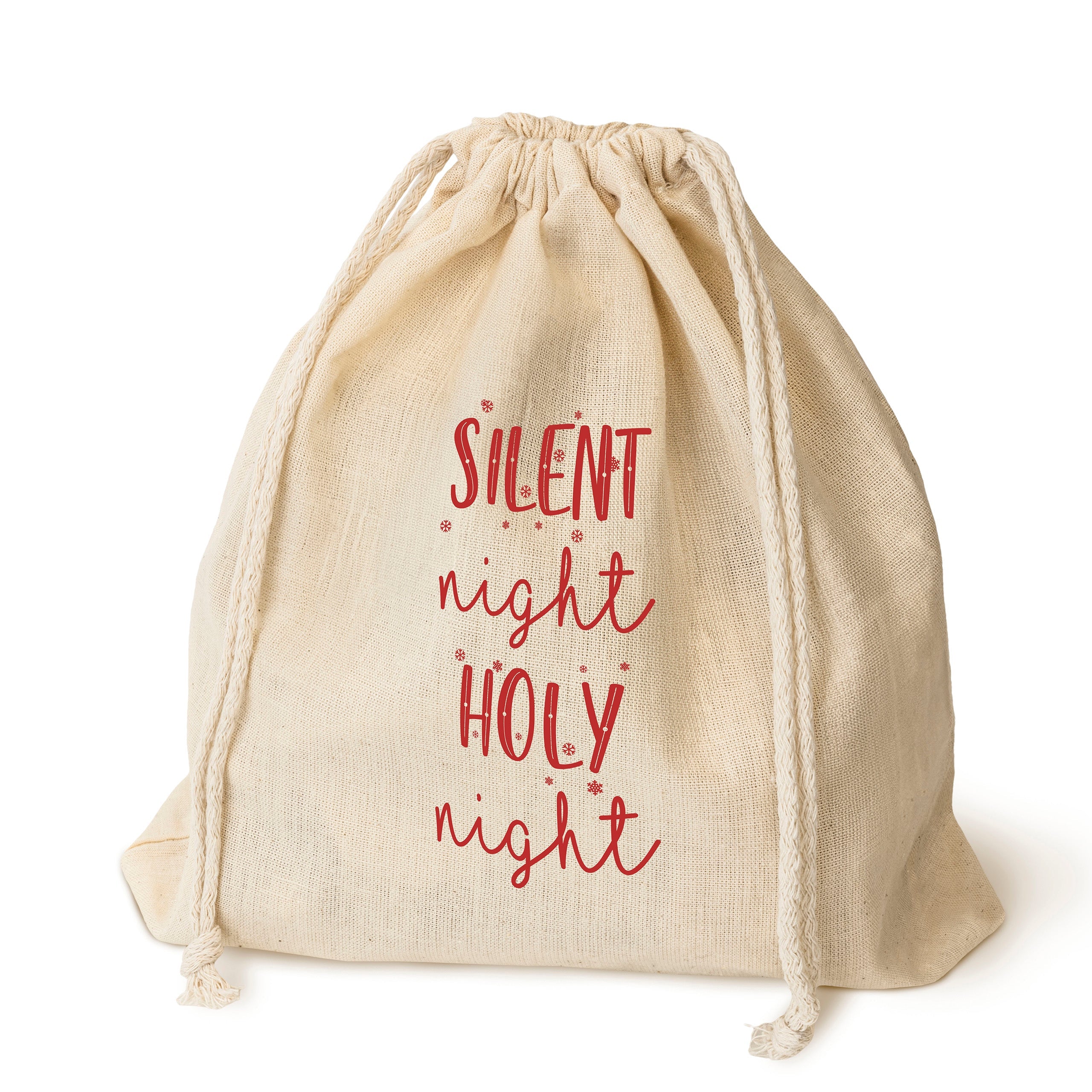 Weihnachts-Baumwolltasche 320x320mm Ecru