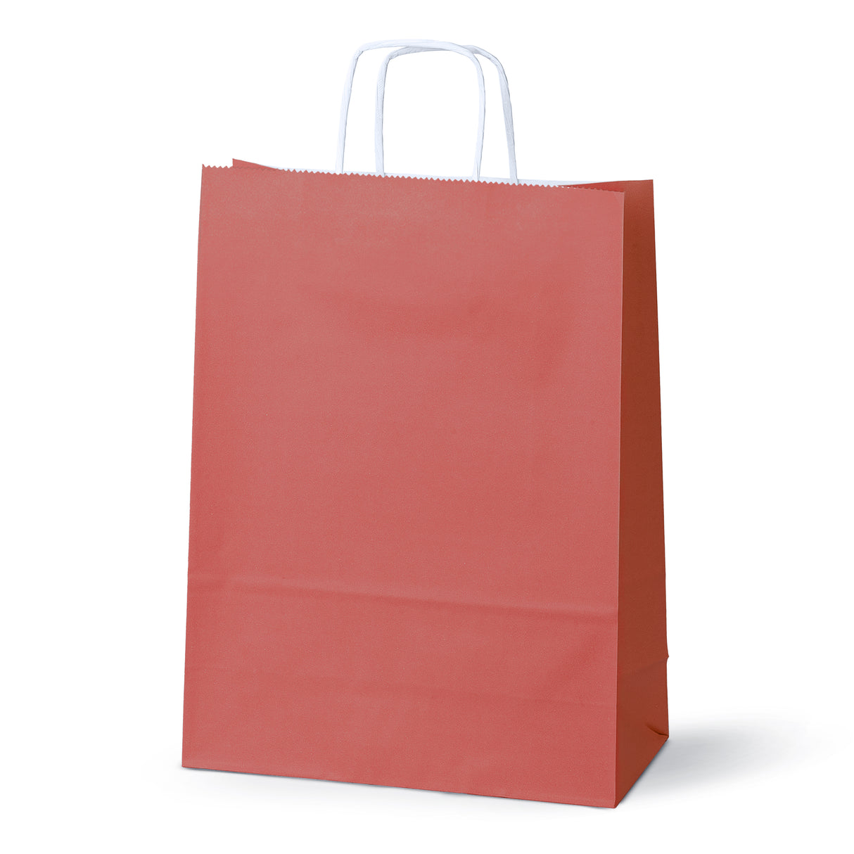 Papiertüte mit gedrehtem Griff 240x100x320mm Rot Weiß