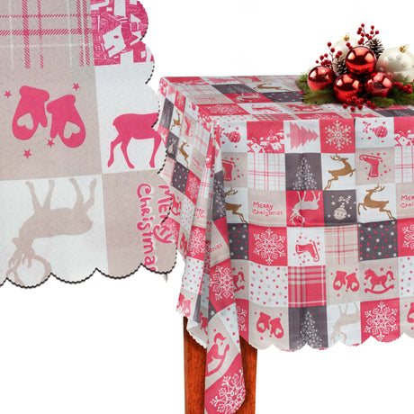 Weihnachtstischdecke für den Weihnachtstisch 150 x 180 cm kariert