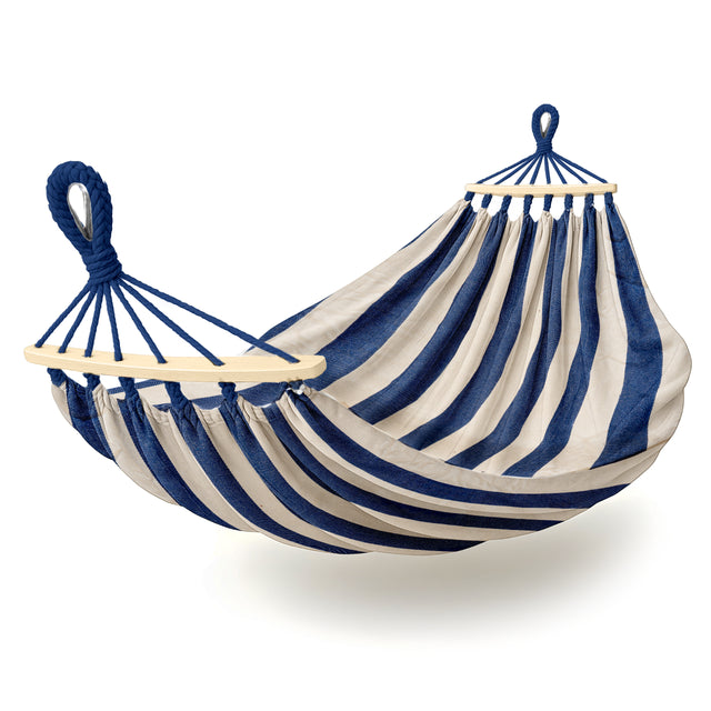 Garten-Hängematte XXL Blau + Kissen