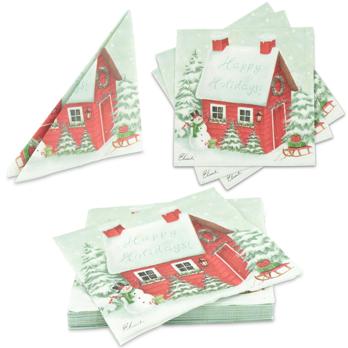 Servietten mit einem Weihnachtshaus 20 Stück