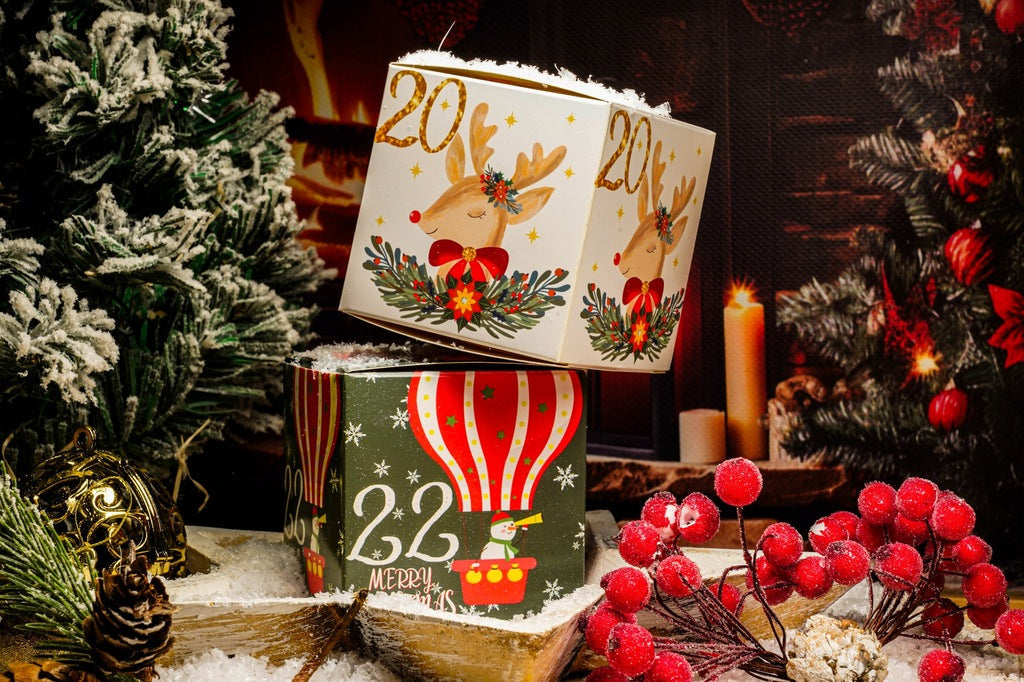 Weihnachtliches buntes Boxen-Set für Adventskalender 24-tlg.