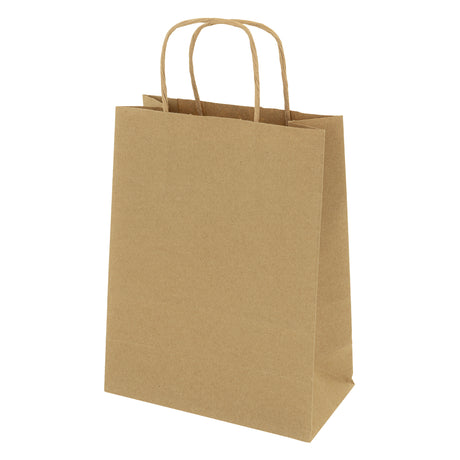 Papiertüte mit gedrehtem Griff 180x80x225mm Braun