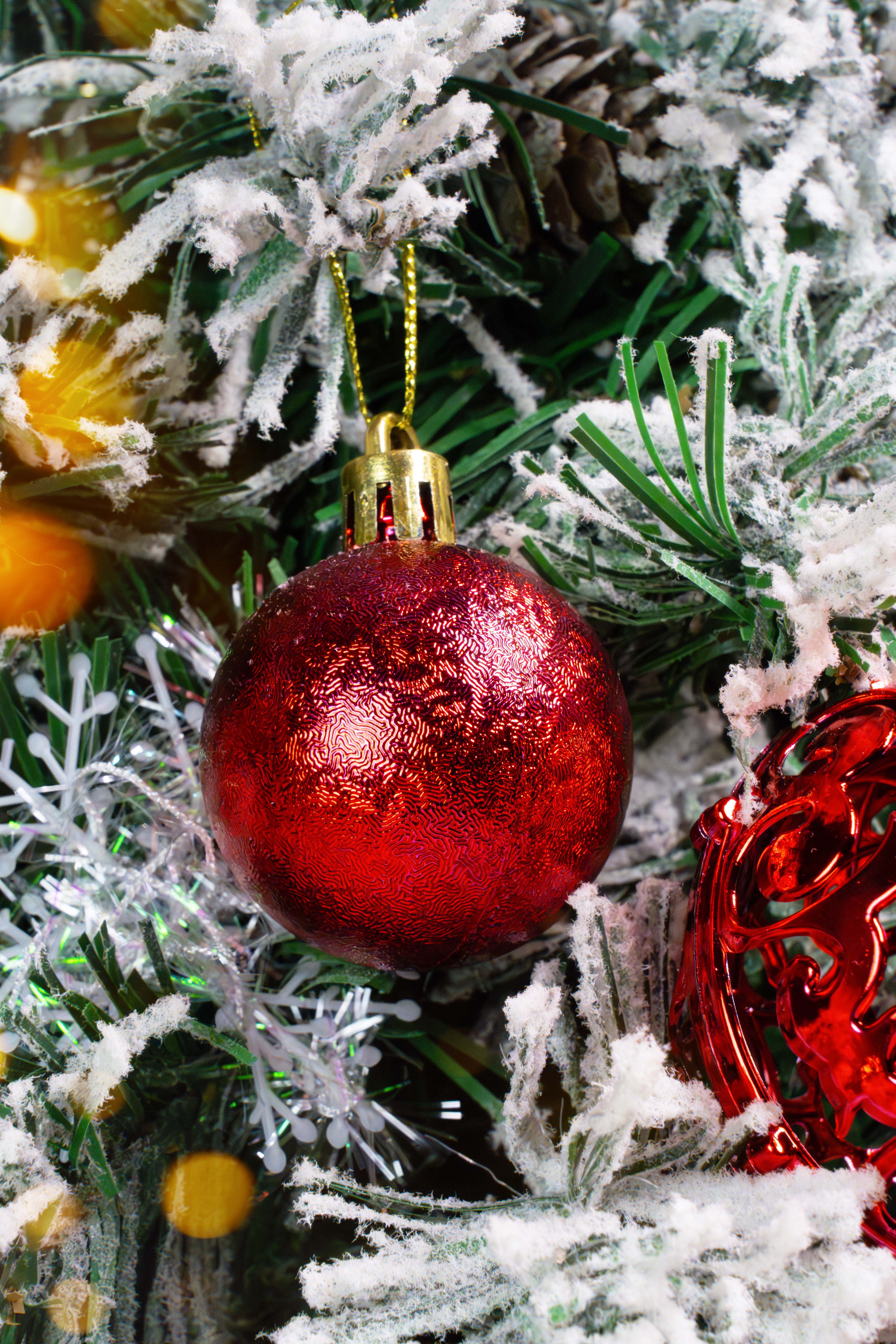 Weihnachtsbaumkugeln Set ROT 6/4/3 cm 100 Stk.