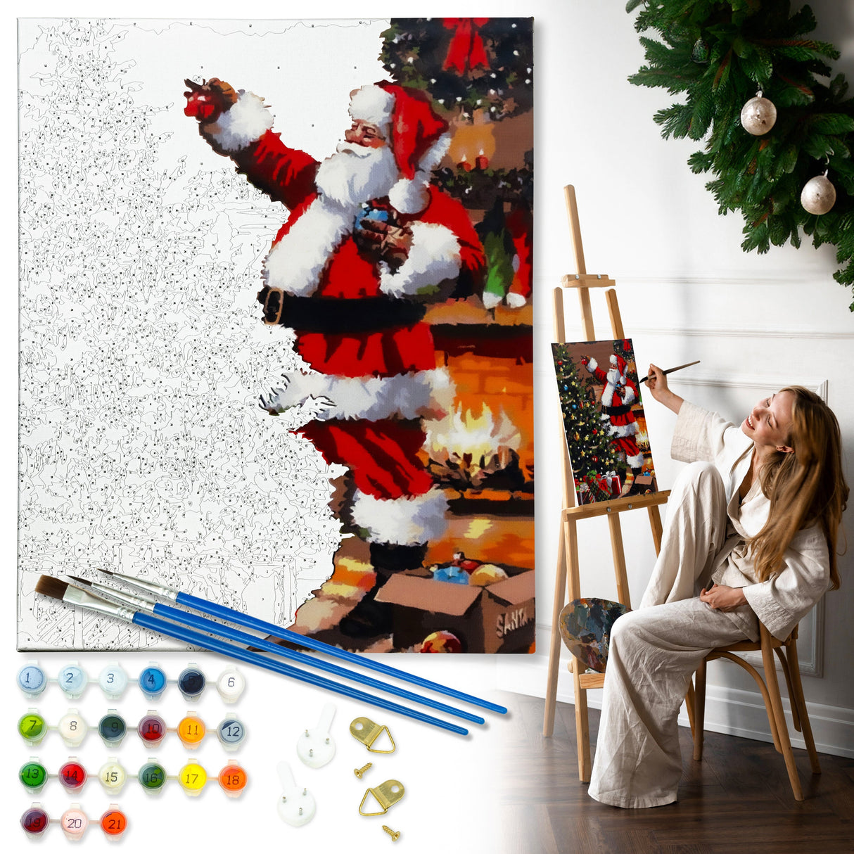 Malen nach Zahlen 40×50cm Weihnachtsmann