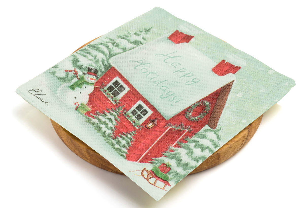Servietten mit einem Weihnachtshaus 20 Stück