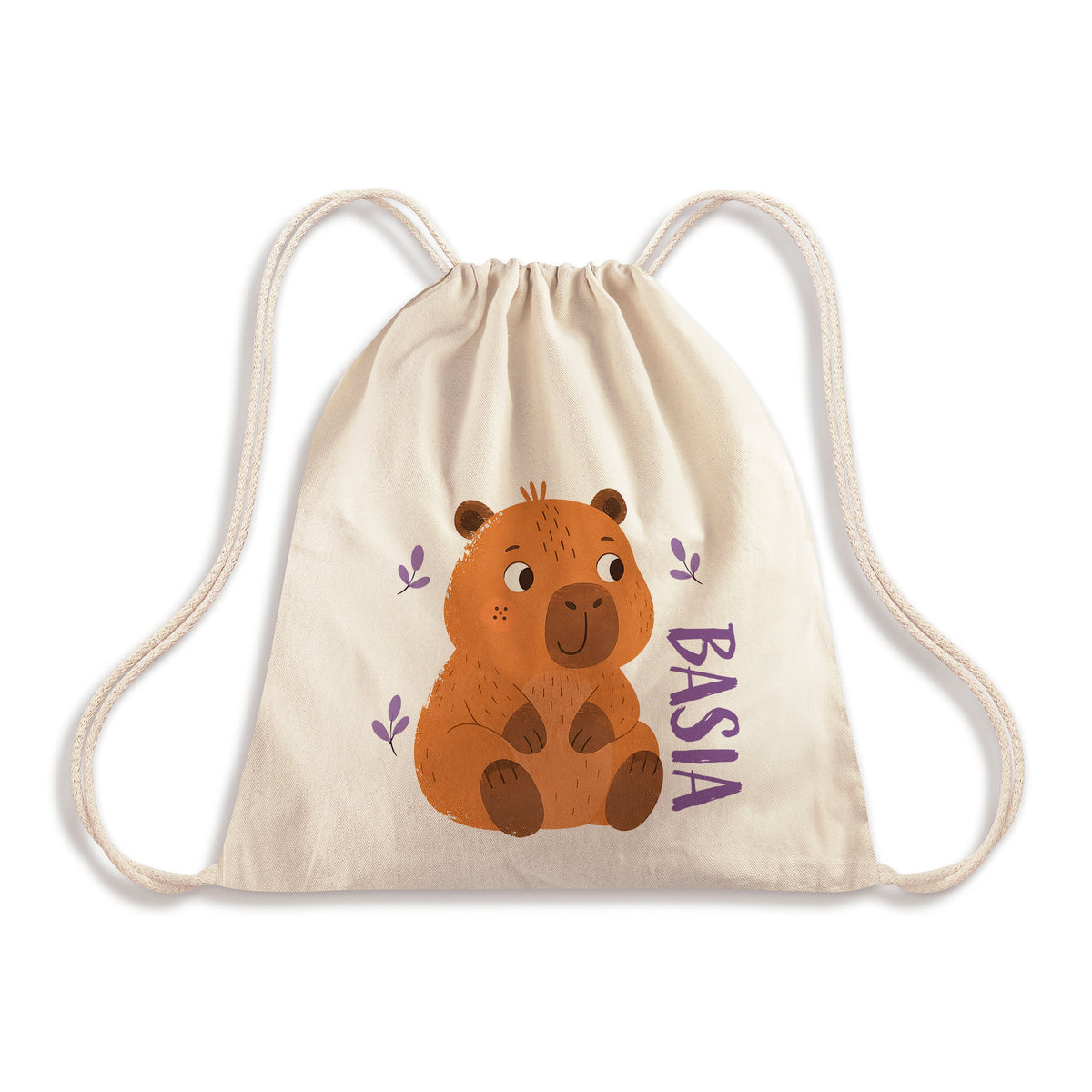 Baumwoll-Rucksacktasche 340 x 400 mm mit Aufdruck für Kinder Kapibara