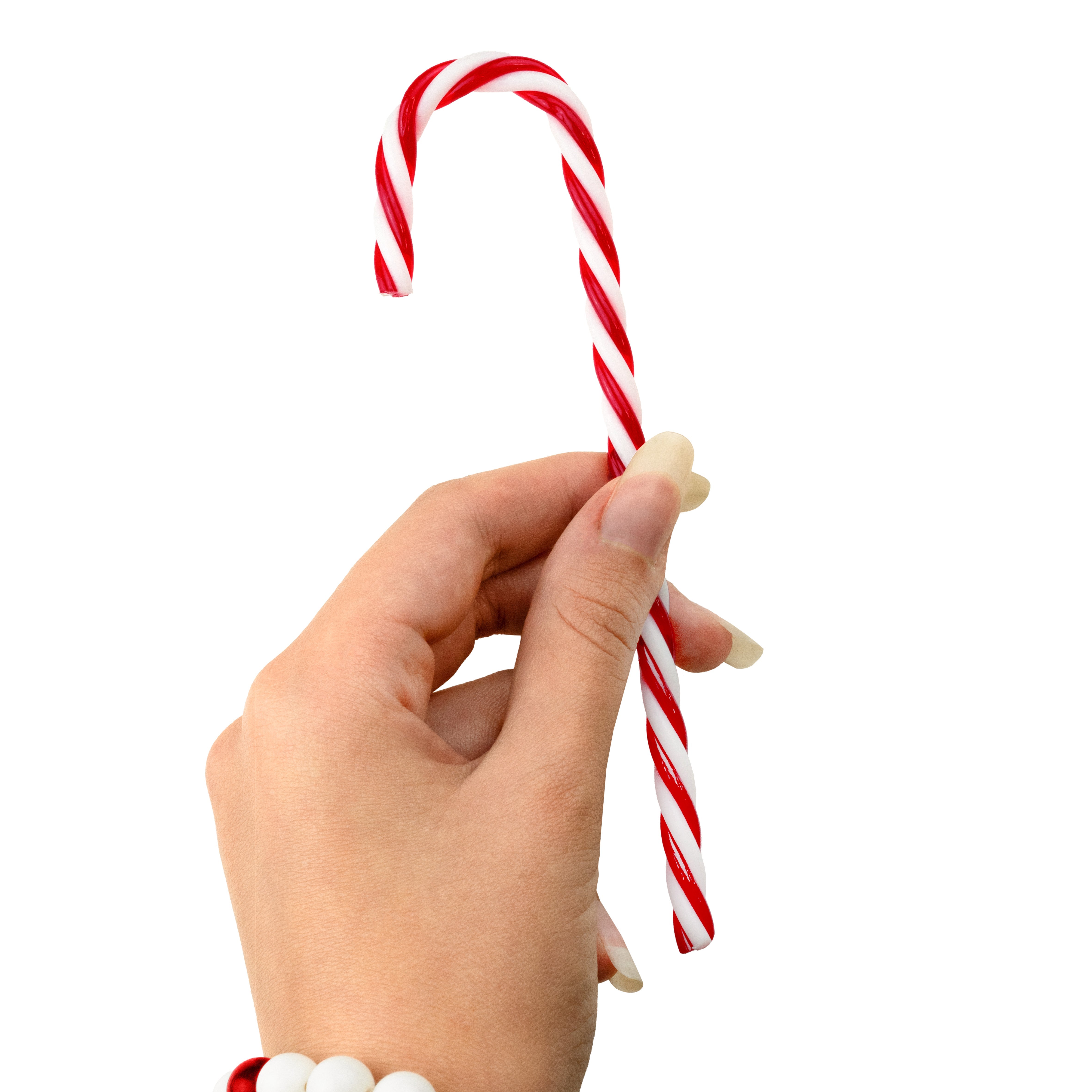 Weihnachtsstöcke weiß und rot, 6er-Set.