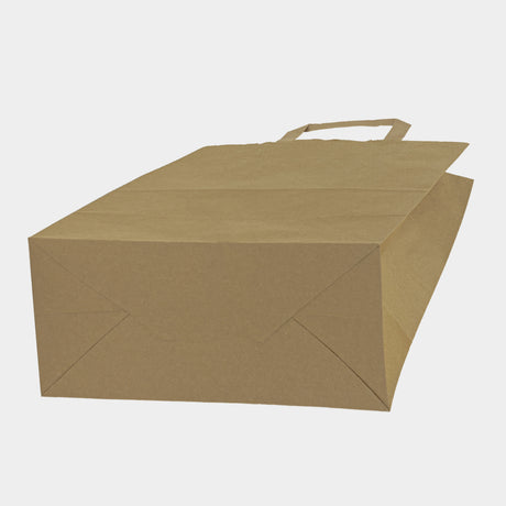 Papiertüte mit flachem Griff 260x140x300mm Braun