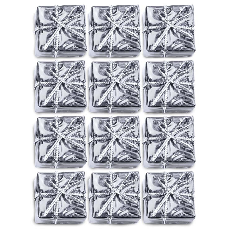Silbernes Mini-Geschenkset mit 12 Stück.