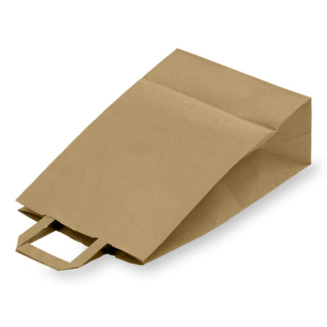 Papiertüte mit flachem Griff 260x140x300mm Braun