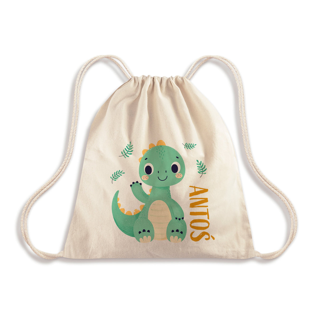 Baumwoll-Rucksacktasche 340 x 400 mm mit Aufdruck für Kinder Dinosaurier