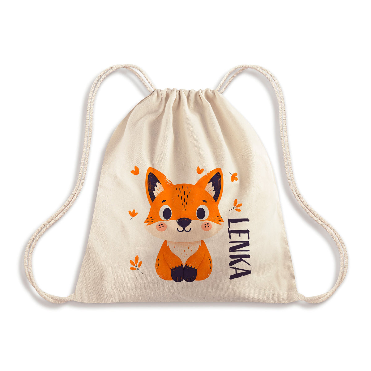 Baumwoll-Rucksacktasche 340 x 400 mm mit Aufdruck für Kinder Füchschen