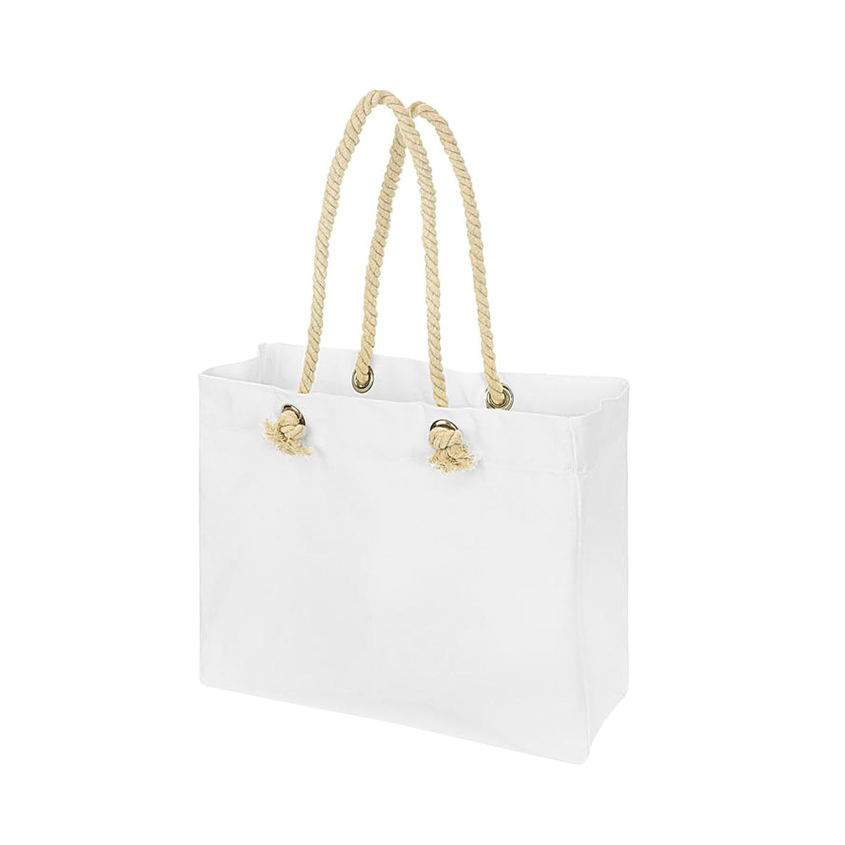 Baumwolltasche 42 x 15 x 15 x 38 cm, Henkel 70 cm, weiß, Strandtasche