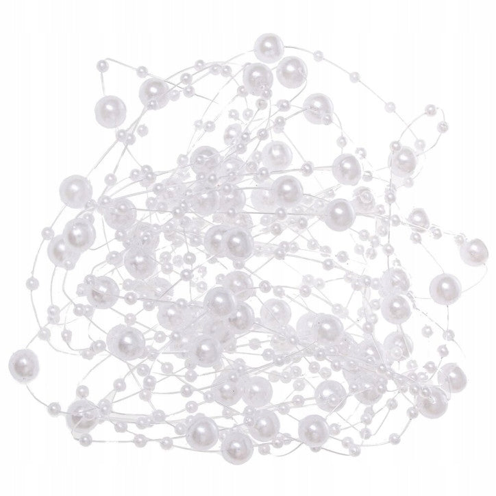 Perlweiße Kette, 5 m Weihnachtsbaumgirlande