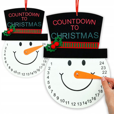 Weihnachtsuhr Adventskalender süßer Schneemann