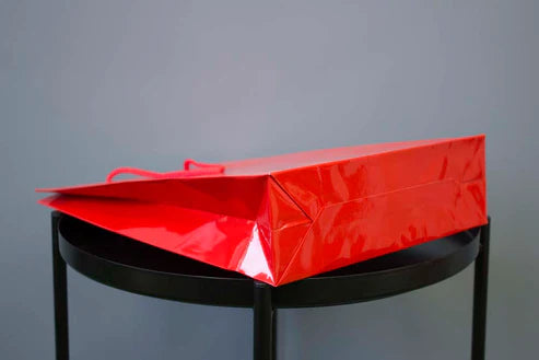 Papiertüte mit Schnurgriff 300x90x400mm Rot