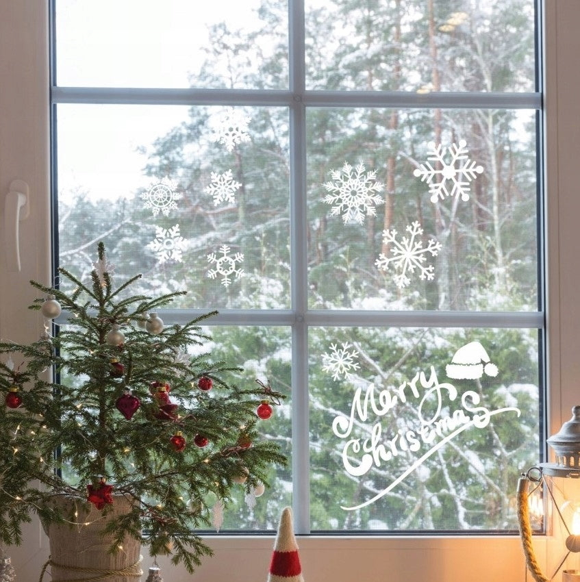 Weihnachts-Fensteraufkleber weiß 35×50cm