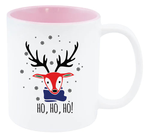Weihnachtstasse - rosa Rentier