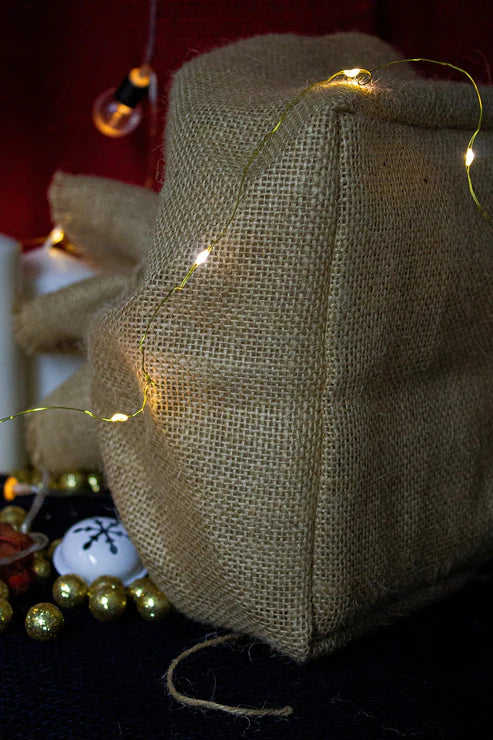 Weihnachts-Jute-Geschenkbeutel + Geschenkbox