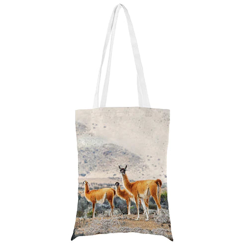Baumwolltasche - Alpaka in der Ferne 35 x 45 cm