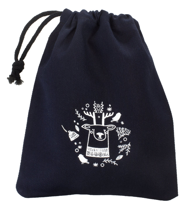 Weihnachts-Baumwollbeutel 200x220mm Marineblau