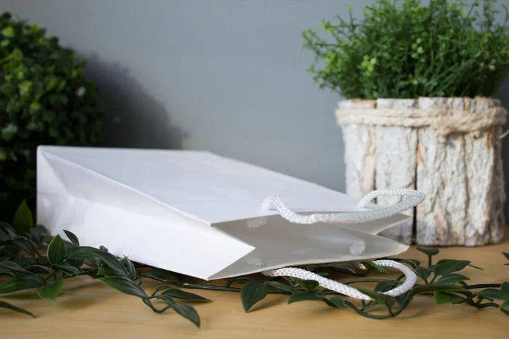 Papiertüte ECO Prestige 240x90x320mm Weiß