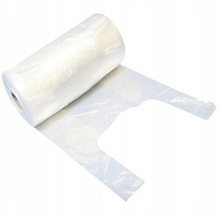 HDPE-Tragetaschen auf Rolle 2 Rollen à 200 Stück.