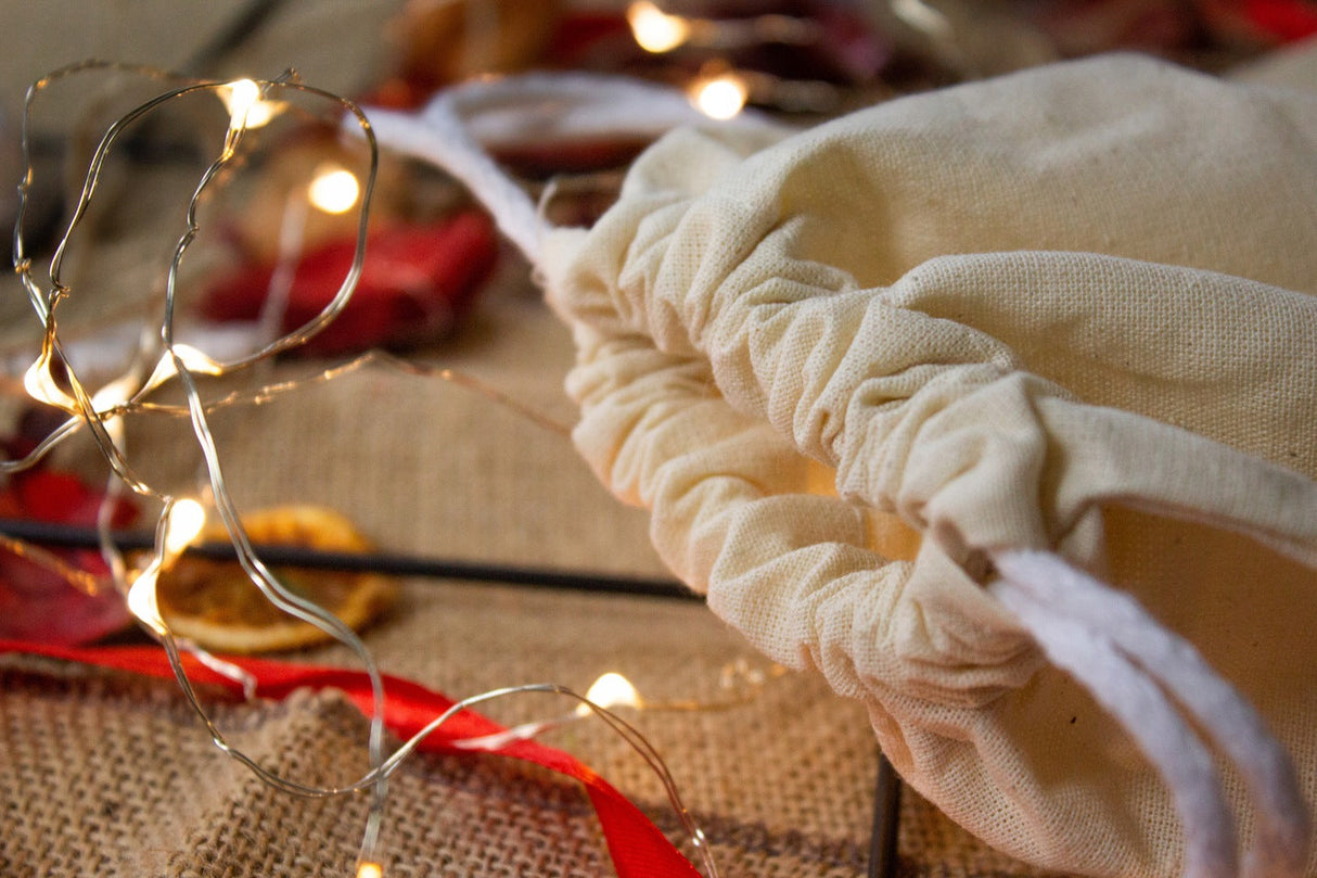 Weihnachts-Baumwollbeutel 150x200mm Ecru