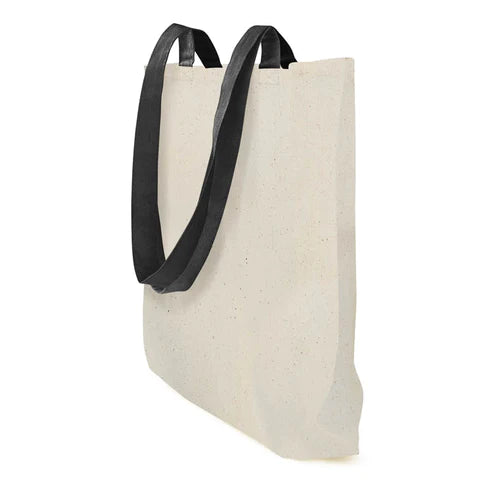 Baumwolltasche mit schwarzem Griff 38x42cm 220g/m2