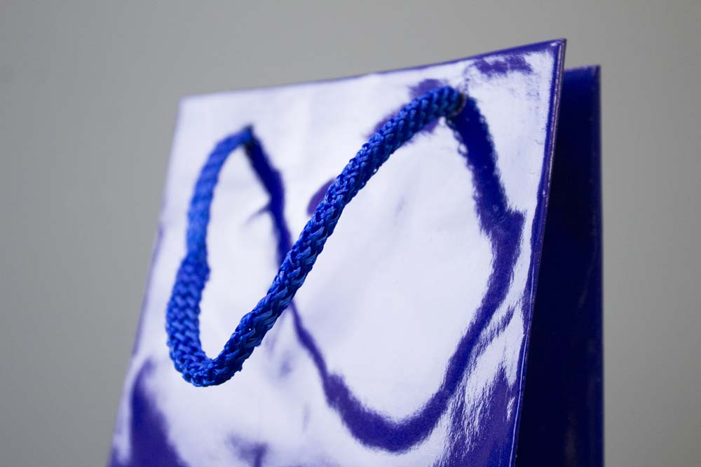 Laminierte Tasche mit Schnurgriff 110x90x400mm Marineblau