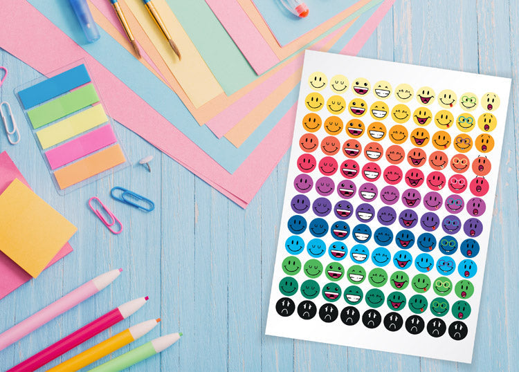 Motivationsaufkleber SMILE FACES 108St.