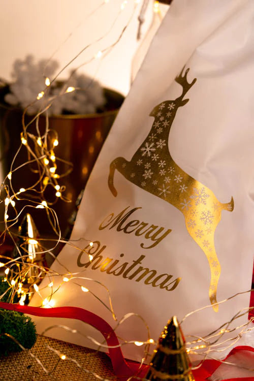 Weihnachtsbeutel aus Polyester 17x36cm MERRY CHRISTMAS
