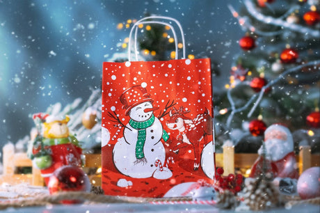 Weihnachtspapiertüte 180x80x220mm Roter Weihnachtself