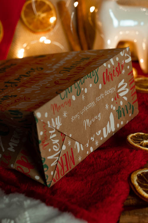 Weihnachtspapiertüte 180x80x220mm Frohe Weihnachten