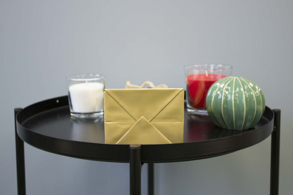 Laminierte Tasche mit Schnurgriff 110x90x400mm Golden