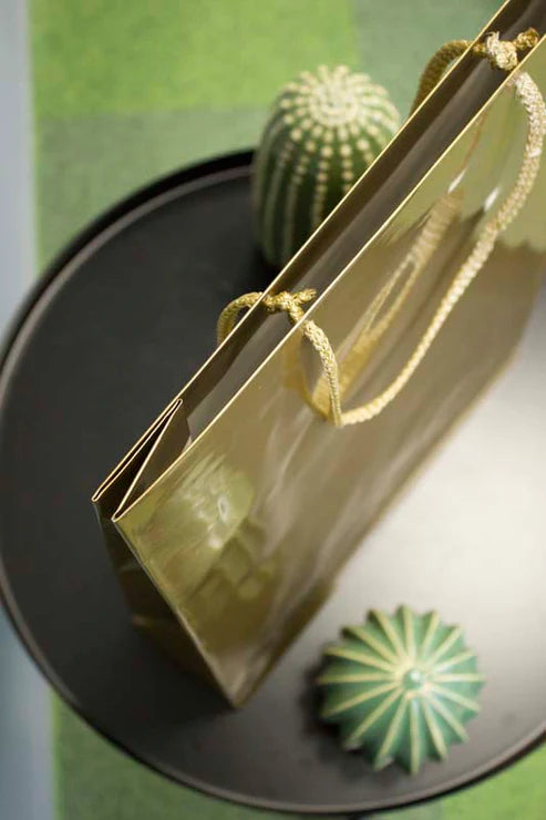 Papiertüten mit Schnurgriff golden 300x100x400mm