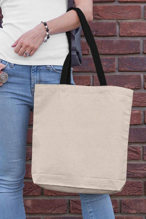 Ecru-Baumwollbeutel 38x42cm SCHWARZES OHR 140g/m2