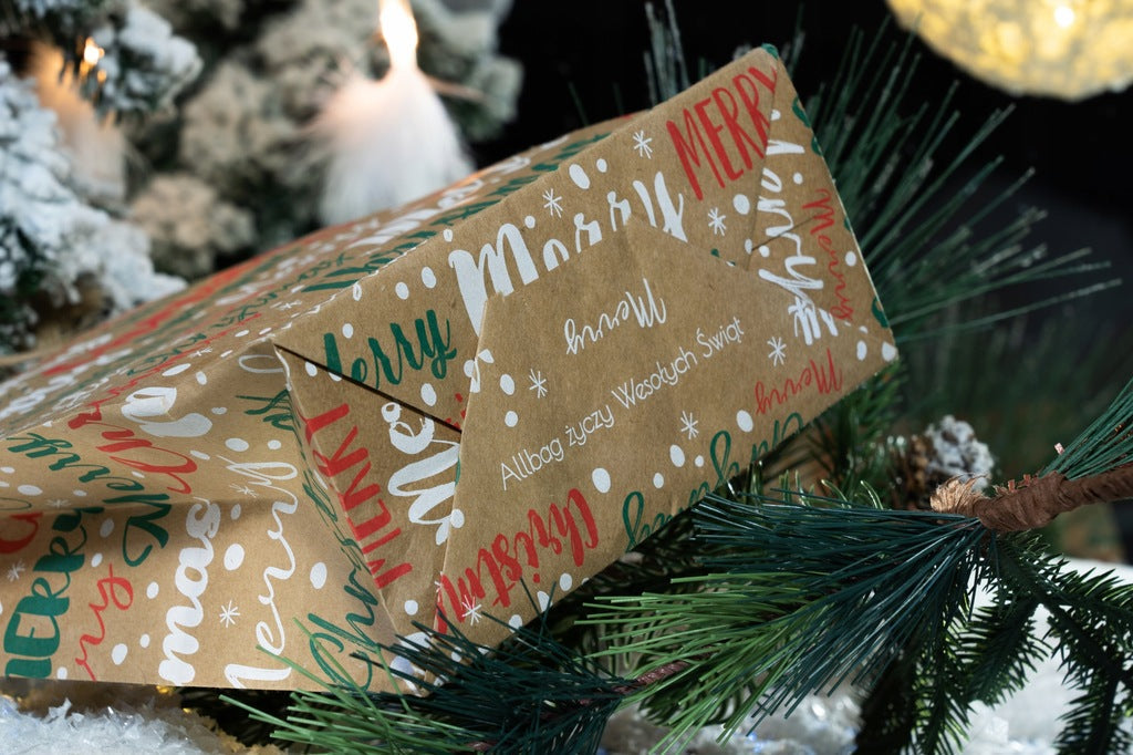Weihnachtspapiertüte 180x80x220mm Frohe Weihnachten