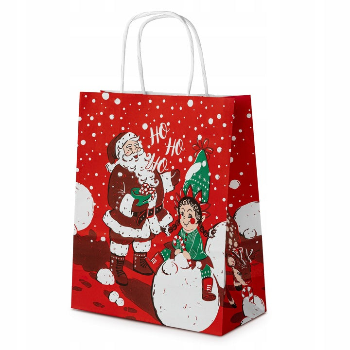 Set Weihnachts-Papiertragetaschen, 6 Stück