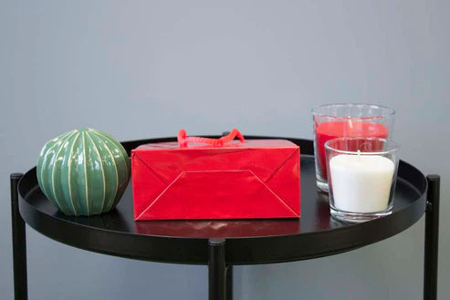 Papiertüten mit Schnurgriff rot 170x70x250mm