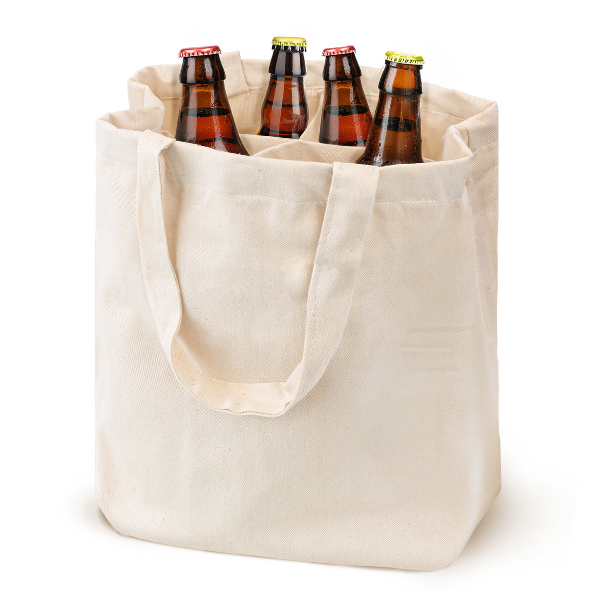 Baumwolltasche Ecru 170x170x280 mm 300 g mit Hosen für Viererpacks