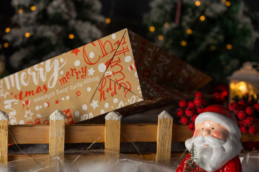 Weihnachtspapiertüte 240x100x320mm Frohe Weihnachten