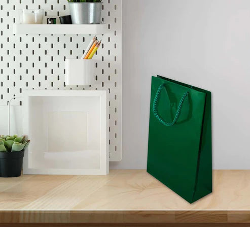 Papiertüten mit Schnurgriff Grün 170x70x250mm