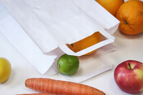 Papiertüte mit flachem Griff 260x140x300mm Weiß