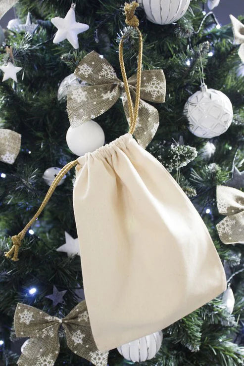 Baumwollsack Ecru 20x30 cm goldene schnur